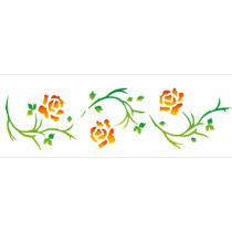 Stencil Sp. 10X30 339 Flores Rosas