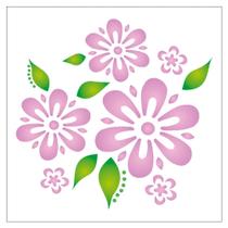 Stencil Sp. 14X14 1056 Flores Folha