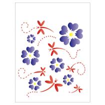 Stencil Sp. 15x20 1149 Flores/libelulas