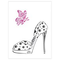 Stencil Sp. 15X20 1388 Sapato e Borbol. Stencil Sp. 15X20 1388 Sapato e Borbol.