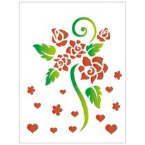 Stencil Sp. 15X20 756 Flores Rosas Roman