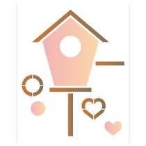 Stencil Sp. 20x25 2179 Casinha Passaros