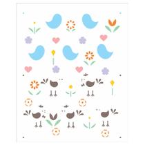 Stencil Sp. 20x25 2971 Est. Passaros e F Stencil Sp. 20x25 2971 Est. Passaros e F