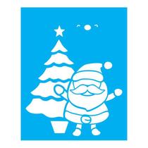 Stencil Tamako Árvore Natal Papai Noel - 20X25 - Ref 1139