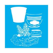 Stencil Tamako Balde Floral Diversos - 30X30Cm - Ref 9591 Stencil Tamako Balde Floral Diversos - 30X30Cm - Ref 9591