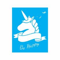 Stencil Tamako Be Happy Unicórnio - 20X25Cm - Ref 9029