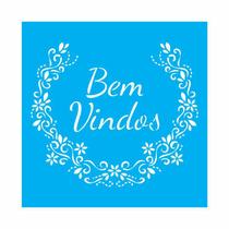 Stencil Tamako Bem Vindos - 30X30Cm - Ref 9517