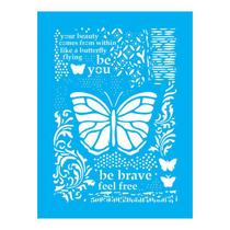 Stencil Tamako Borboleta - 15X20Cm - Ref A3586