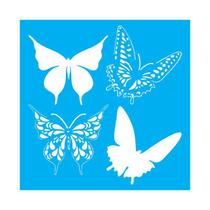 Stencil Tamako Borboletas - 30X30Cm - Ref 9675