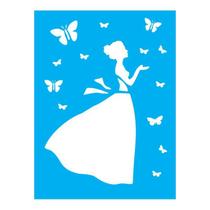 Stencil Tamako Borboletas Mulher - 15X20Cm - Ref 885