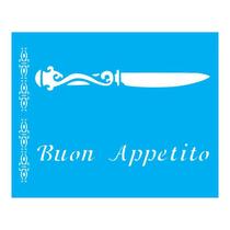 Stencil Tamako Boun Appetito Faca - 20X25Cm - Ref 330