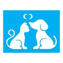 Stencil Tamako Cão E Gato - 15X20Cm - Ref A3414