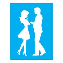 Stencil Tamako Casal - 15X20 - Personalize Superfícies Stencil Tamako Casal - 15X20 - Personalize Superfícies