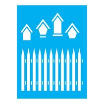 Stencil Tamako Cerca Casa Passarinho - 15X20Cm - Ref 867 Stencil Tamako Cerca Casa Passarinho - 15X20Cm - Ref 867