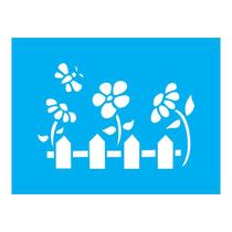 Stencil Tamako Cerca Floral - 15X20Cm - Ref A2418 Stencil Tamako Cerca Floral - 15X20Cm - Ref A2418