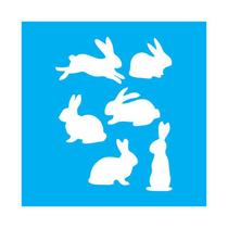 Stencil Tamako Coelhos - 30X30Cm - Ref D212