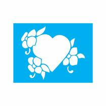 Stencil Tamako Coração - 15X20Cm - Ref 8592