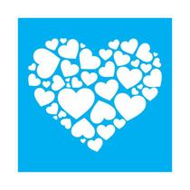 Stencil Tamako Coração - 30X30Cm - Ref 9669