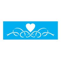 Stencil Tamako Coração Fita - 10X30Cm - Ref 785