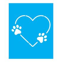 Stencil Tamako Coração Patas - 20X25Cm - Ref B688