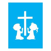 Stencil Tamako Crianças Reza Cruz - 15X20Cm - Ref A2045