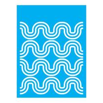 Stencil Tamako Estampa Retrô Ondas - 15X20Cm - Ref 856