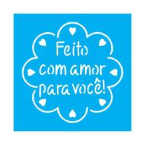 Stencil Tamako Feito Com Amor Para Você - 30X30Cm - Ref D222 Stencil Tamako Feito Com Amor Para Você - 30X30Cm - Ref D222