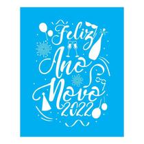 Stencil Tamako Feliz Ano Novo - 15X20Cm - Ref A3449 Stencil Tamako Feliz Ano Novo - 15X20Cm - Ref A3449