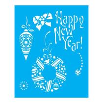 Stencil Tamako Feliz Ano Novo - 20X25Cm - Ref B125 Stencil Tamako Feliz Ano Novo - 20X25Cm - Ref B125