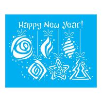 Stencil Tamako Feliz Ano Novo - 20X25Cm - Ref B127 Stencil Tamako Feliz Ano Novo - 20X25Cm - Ref B127