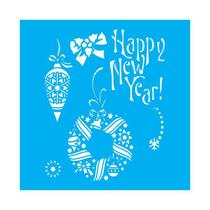 Stencil Tamako Feliz Ano Novo - 30X30Cm - Ref 9711 Stencil Tamako Feliz Ano Novo - 30X30Cm - Ref 9711