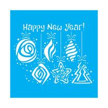 Stencil Tamako Feliz Ano Novo - 30X30Cm - Ref 9713 Stencil Tamako Feliz Ano Novo - 30X30Cm - Ref 9713