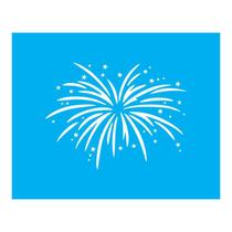 Stencil Tamako Fogos Ano Novo - 20X25Cm - Ref B674 Stencil Tamako Fogos Ano Novo - 20X25Cm - Ref B674