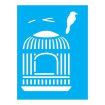 Stencil Tamako Gaiola Pássaro - 15X20Cm - Ref 875 Stencil Tamako Gaiola Pássaro - 15X20Cm - Ref 875