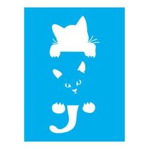 Stencil Tamako Gato Moldura - 15X20Cm - Ref 8710
