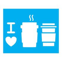 Stencil Tamako I Love Coffee - 20X25Cm - Ref B185