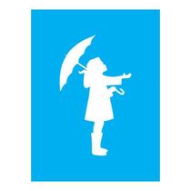 Stencil Tamako Mulher Guarda-Chuva - 15X20Cm - Ref A2129