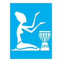 Stencil Tamako Mulher Tambor - 15X20Cm - Ref 8666