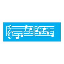 Stencil Tamako Nota Musical - 10X30Cm - Ref 210 Stencil Tamako Nota Musical - 10X30Cm - Ref 210