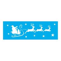 Stencil Tamako Papai Noel Renas Trenó Natal 10X30Cm Ref 811