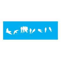 Stencil Tamako Pássaros - 10X30Cm - Ref 7620 Stencil Tamako Pássaros - 10X30Cm - Ref 7620