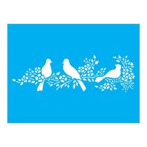 Stencil Tamako Pássaros - 15X20Cm - Ref A2370 Stencil Tamako Pássaros - 15X20Cm - Ref A2370