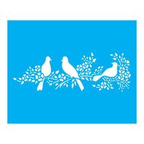 Stencil Tamako Pássaros - 20X25Cm - Ref B130 Stencil Tamako Pássaros - 20X25Cm - Ref B130