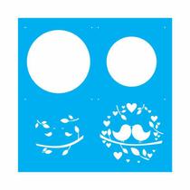 Stencil Tamako Pássaros - 30X30Cm - Ref 9547 Stencil Tamako Pássaros - 30X30Cm - Ref 9547