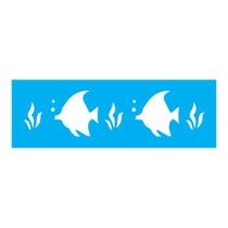 Stencil Tamako Peixes - 10X30Cm - Ref 751 Stencil Tamako Peixes - 10X30Cm - Ref 751