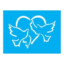 Stencil Tamako Pombas Coração - 15X20Cm - Ref A2337