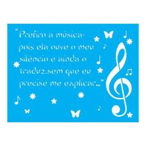 Stencil Tamako Prefiro A Música - 15X20Cm - Ref A2381
