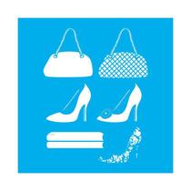 Stencil Tamako Sapatos Bolsas - 30X30Cm - Ref 9590