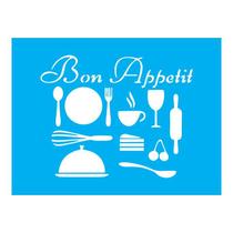 Stencil Tamako Talheres - 15X20Cm - Ref 8914 Stencil Tamako Talheres - 15X20Cm - Ref 8914