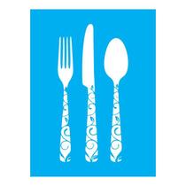 Stencil Tamako Talheres - 15X20Cm - Ref 8920 Stencil Tamako Talheres - 15X20Cm - Ref 8920